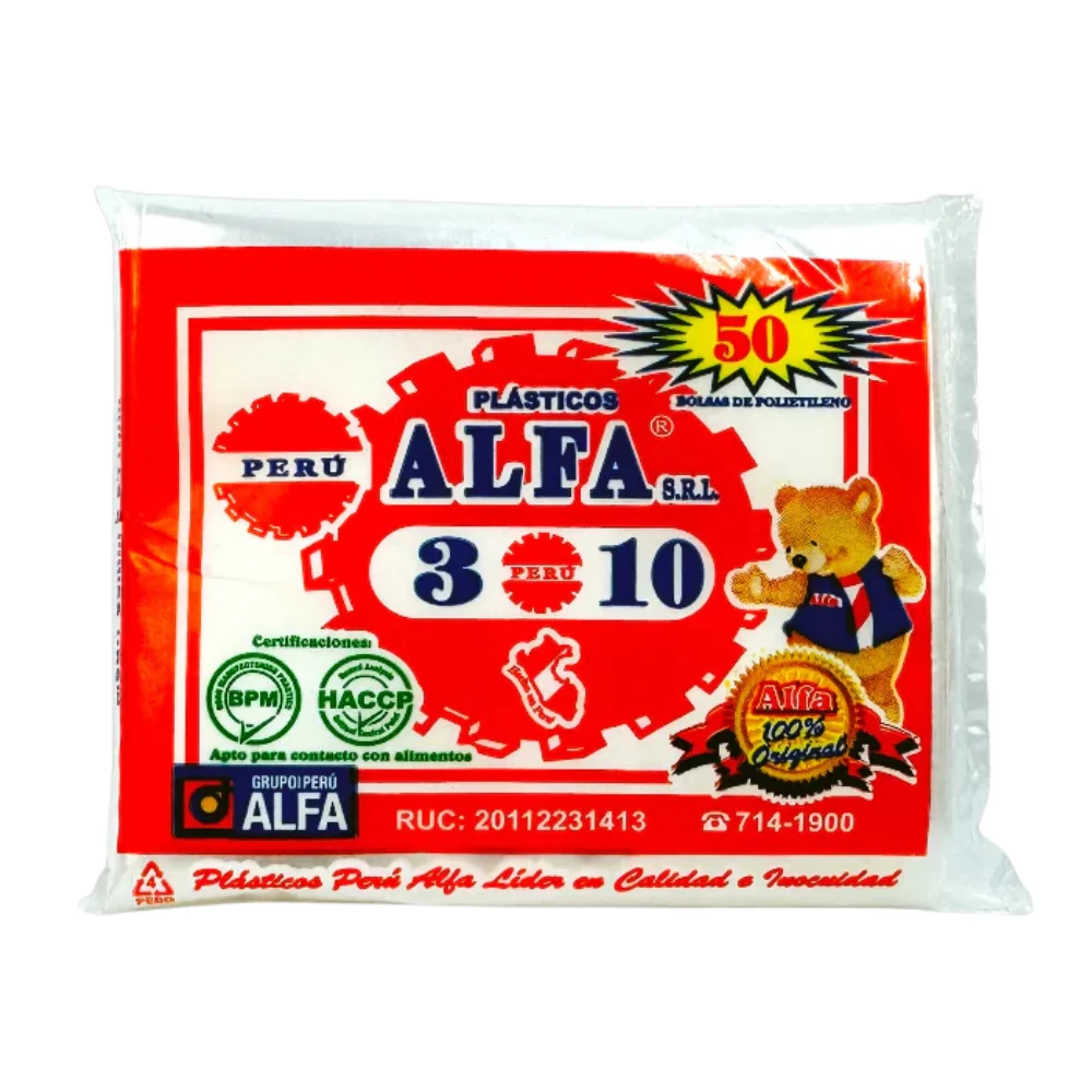 Bolsa Transparente Alfa 3 x 10